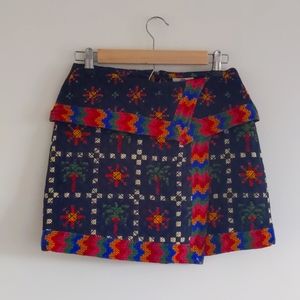 Farm Rio quilted mini skirt XS